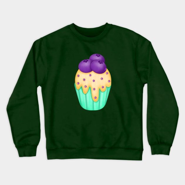 Cute blueberries cupcake 🫐. Crewneck Sweatshirt by Onanong art design shop.